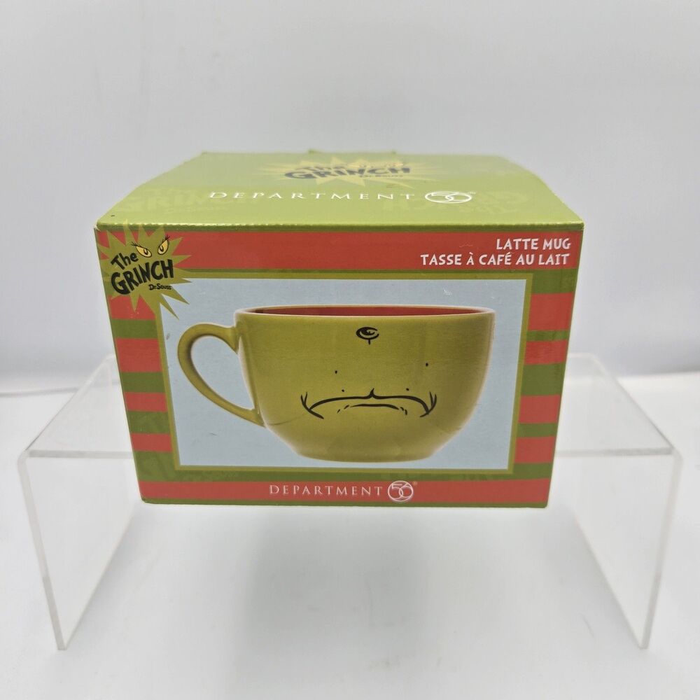 Department 56 GRINCH 18 oz. Double Sided Latte Mug 2022 Green & Red- NEW IN BOX
